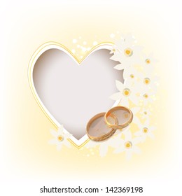 Wedding card with rings