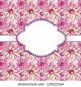 Wedding card with romantic flowers