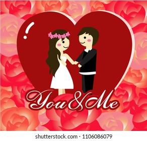 Wedding card with roses
