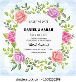 Wedding Card In Roses Beautiful Templates