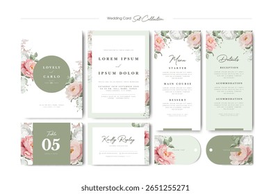 wedding card set collection with hydrangea