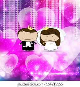 Wedding card with space for text the vector. Pink background. Vector EPS 10 illustration.