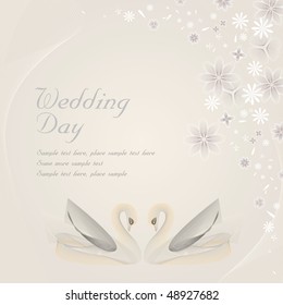 wedding card with swan