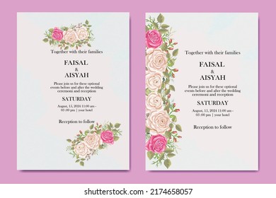wedding card tamplate with flower