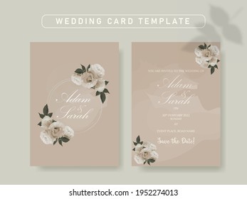 Wedding Card Template in champagne color. For minimalistic, classy and elegant feel.