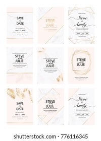 Wedding Card Template With Marble