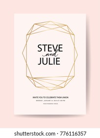 Wedding card template with marble