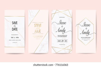 Wedding Card Template With Marble