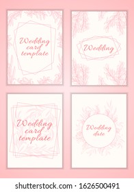 Wedding card template. Modern illustration for design and web.