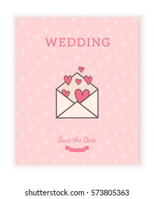 Wedding card template. Vector decorative background for sweet romantic design.
