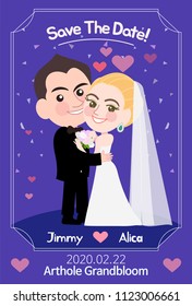 Wedding card template with vector illustration