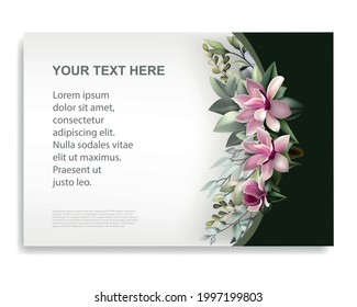 wedding card template with vintage plant
