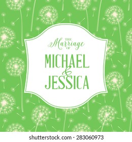 Wedding card  template for your design. Vector illustration.