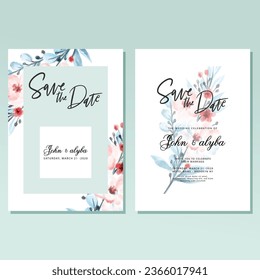 Wedding card templates elegant botanical decor classic design
