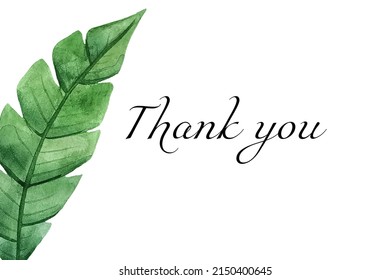 Wedding card, thank you card for guests at the wedding banquet, wedding invitations, watercolor botanical eco-wedding card, vector