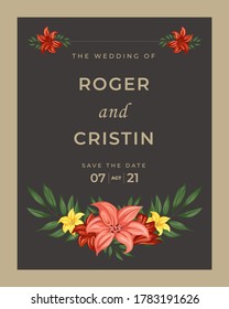Wedding card . This is a Wedding card Illustration . all of this object or assets is separated and ready to editable.