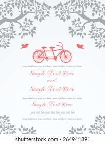 wedding card with tree and 