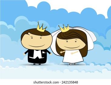 Wedding card.  Vector EPS 10 illustration.