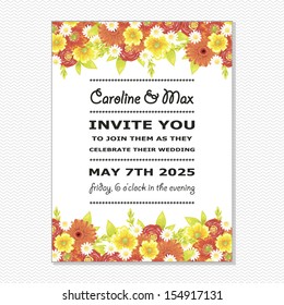 Wedding card. Vector file has few layers for easy using.
