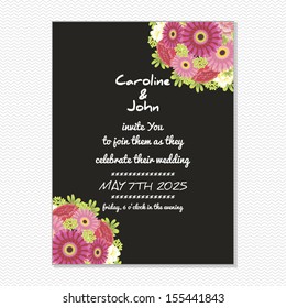 Wedding card. Vector file has few layers for easy using.