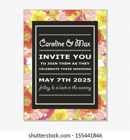 Wedding card. Vector file has few layers for easy using.