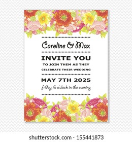 Wedding card. Vector file has few layers for easy using.