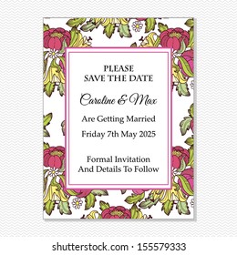 Wedding card. Vector file has few layers for easy using.