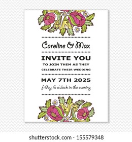 Wedding card. Vector file has few layers for easy using.