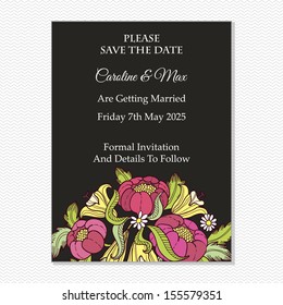 Wedding card. Vector file has few layers for easy using.