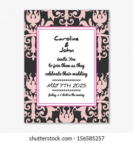 Wedding card. Vector file has few layers for easy using.