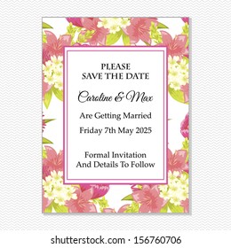 Wedding card. Vector file has few layers for easy using.