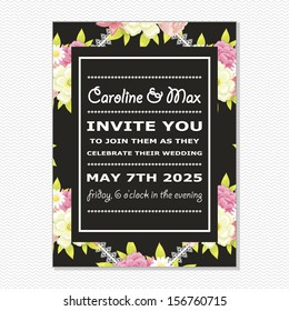 Wedding card. Vector file has few layers for easy using.