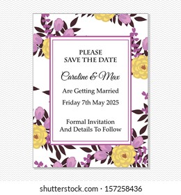 Wedding card. Vector file has few layers for easy using.