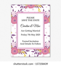 Wedding card. Vector file has few layers for easy using.