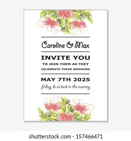 Wedding card. Vector file has few layers for easy using.