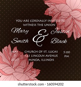 Wedding card. Vector file has few layers for easy using.