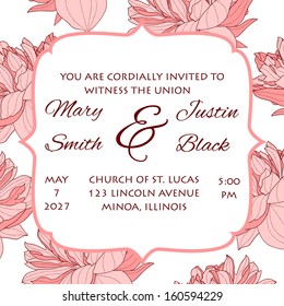 Wedding card. Vector file has few layers for easy using.