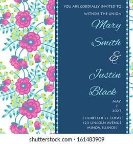 Wedding card. Vector file has few layers for easy using.