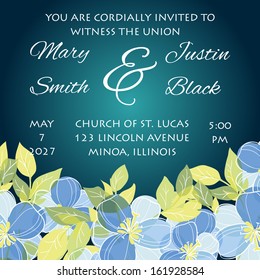 Wedding card. Vector file has few layers for easy using.