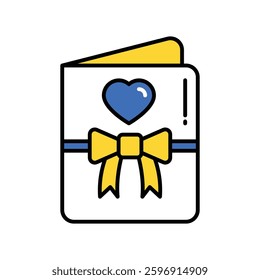 Wedding Card vector filled outline icon. EPS 10 file