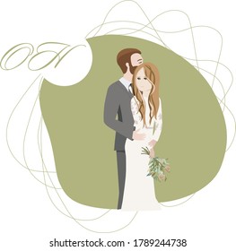 
wedding card vector husband and wife