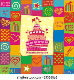 Wedding card. Vector Illustration