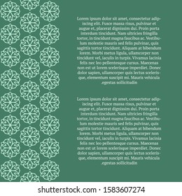 Wedding card. Vector mandala design. Simple vintage seamless border.