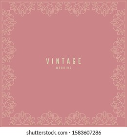 Wedding card. Vector mandala design. Simple vintage border.