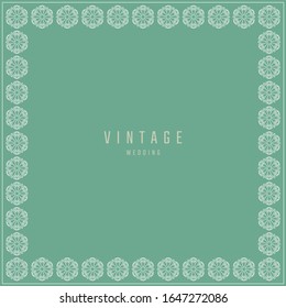Wedding card. Vector mandala design. Simple vintage border.
