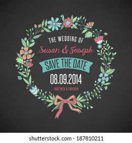 Tarjeta de matrimonio con corona