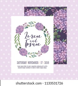 wedding card wreath flowers leaves natural decoration