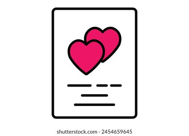wedding cards icon. invitation. flat line icon style. wedding element illustration