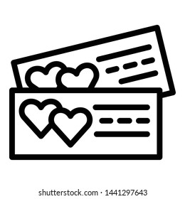 Wedding cards icon. Outline wedding cards vector icon for web design isolated on white background