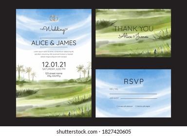 wedding cards, invitation. Save the date sea style design. Romantic beach wedding summer background